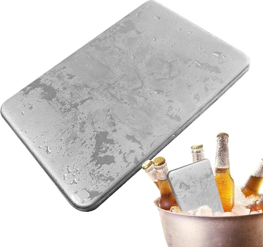 Roestvrijstalen IJsblokjes Herbruikbare Koelpacks Eten en Drinken Koelen Snelvriezend Maten Zilver