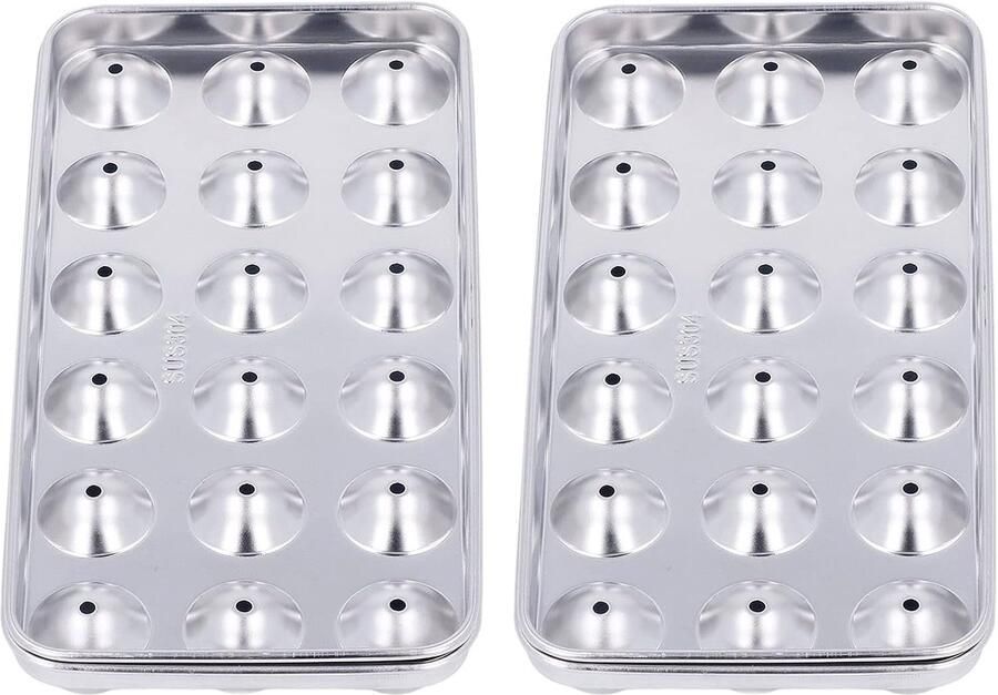 Roestvrijstalen Ijsmachine Ijsblokjeshouder IJsvorm Cocktails Maken 18 Roosters 304 Staal Zilver
