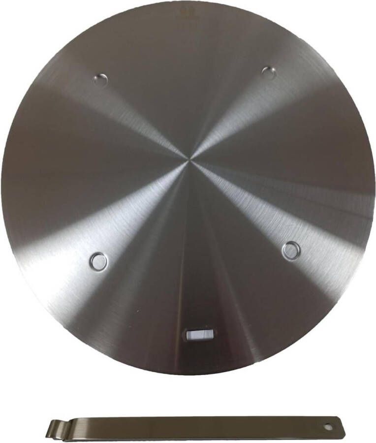 Roestvrijstalen inductiekookplaat converterplaat warmteverspreider gaskookplaat inductie adapterplaat afneembaar handvat elektrisch gasfornuis koken 28 cm