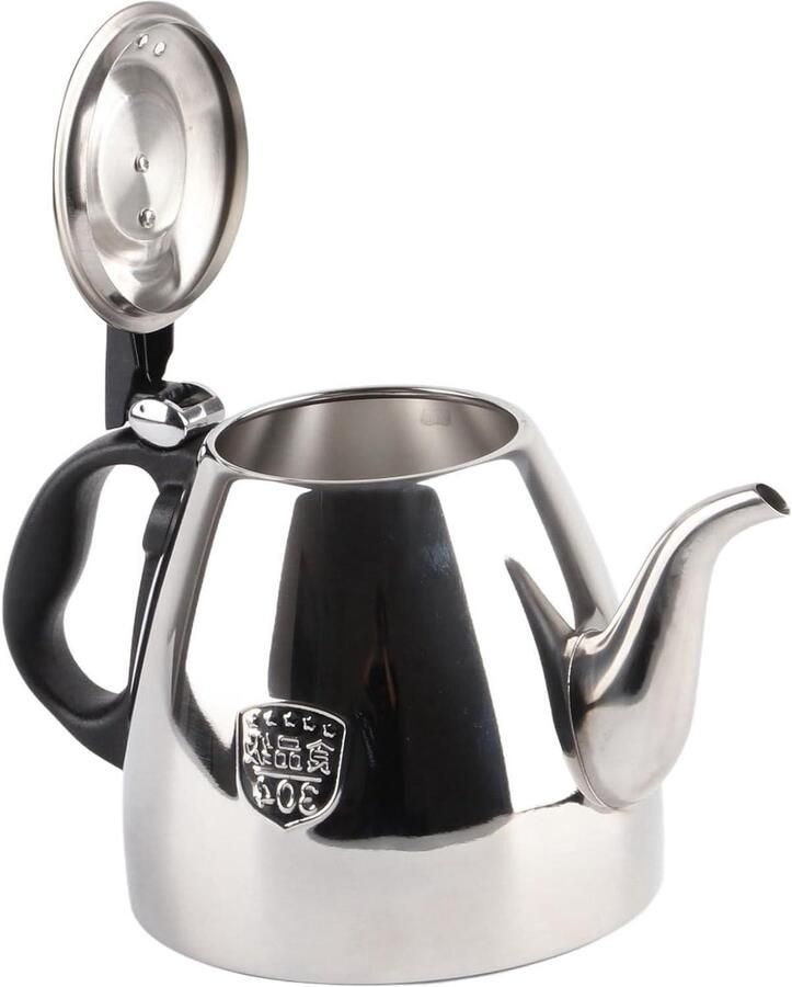 Roestvrijstalen Ketel Koffieketel Theepot Water Koken Verdikte Bodem 1.2L Capaciteit Zilver