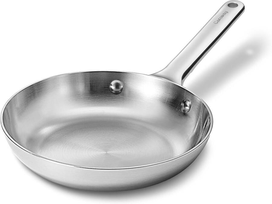 Roestvrijstalen Koekenpan 20 cm Duurzaam 5-laags Ovenbestendig en Inductiegeschikt