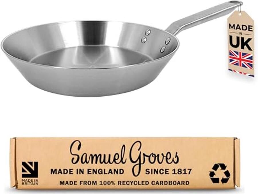 Roestvrijstalen Koekenpan 26 cm PFAS-vrij Inductie- en Ovenbestendig