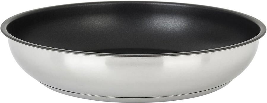 Roestvrijstalen Koekenpan Afneembare Pan Alle Warmtebronnen Ruimtebesparend Ontwerp Ø 28 cm Zilver