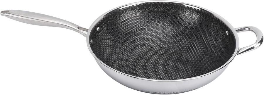 Roestvrijstalen Koekenpan Anti-aanbak Pan Inductie Koken Stevig Handvat 32 Cm Diameter