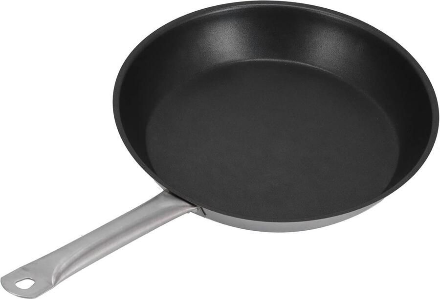 Roestvrijstalen Koekenpan Antiaanbak Kookpan Dagelijks Koken 304 Staal Kwaliteit 30 Cm Diameter Zilverkleurig