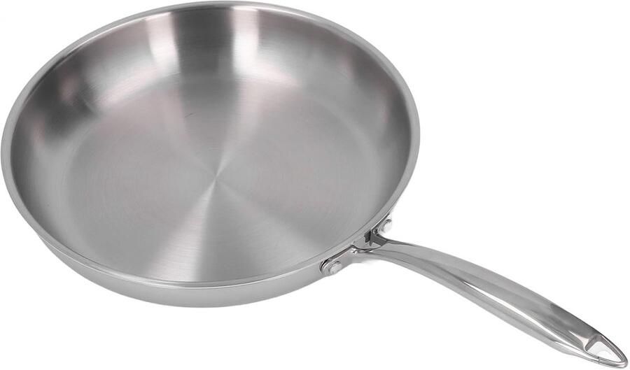 Roestvrijstalen Koekenpan Antiaanbak Pan Dagelijks Koken 3-Laags Warmteverdeling 22 cm Zilver