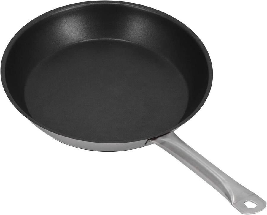 Roestvrijstalen Koekenpan Antiaanbak Pan Dagelijks Koken Naadloos Gepolijst 30 cm Diameter Zilver