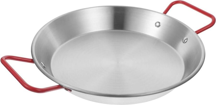 Roestvrijstalen Koekenpan Antiaanbak Pan Eten Bakken Gelijkmatige Warmtegeleiding 28 cm Zilver