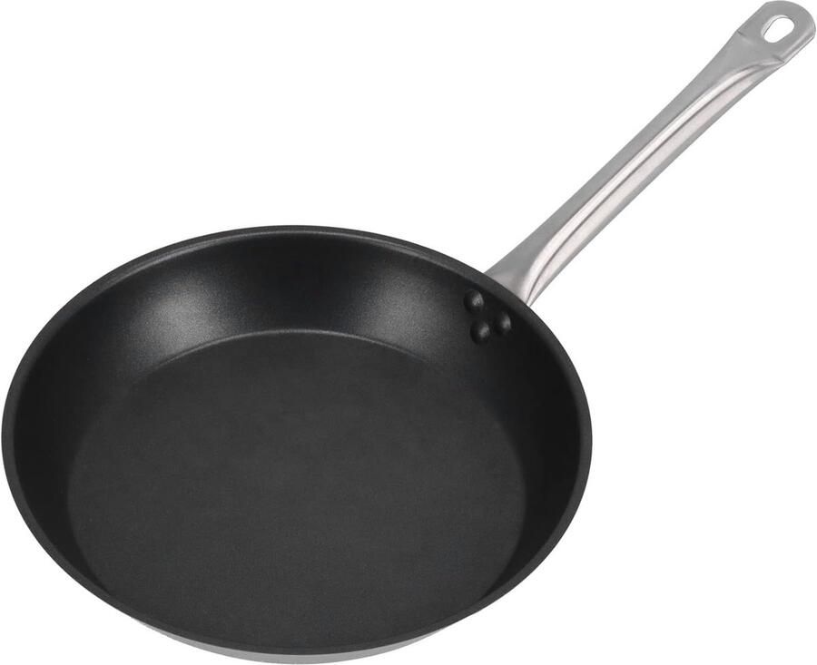 Roestvrijstalen Koekenpan Antiaanbak Wok Dagelijks Koken Duurzaam 304 Staal 30 Cm Diameter Zilverkleurig