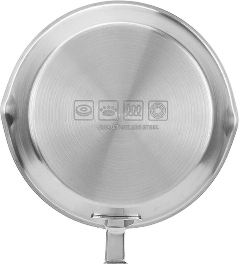 Roestvrijstalen Koekenpan Antiaanbakpan Omeletpan Eieren Bakken Gelijkmatige Warmteverdeling 2.5 liter Zilver