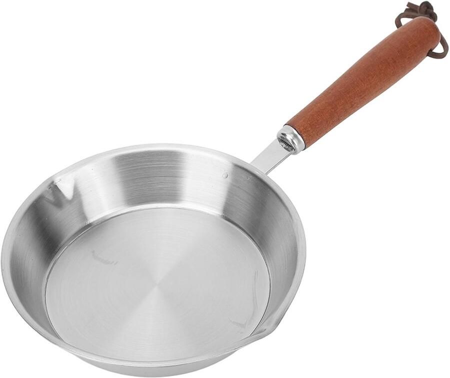Roestvrijstalen Koekenpan Antiaanbakpan Snel Koken Gelijkmatige Verwarming 16CM Zilver