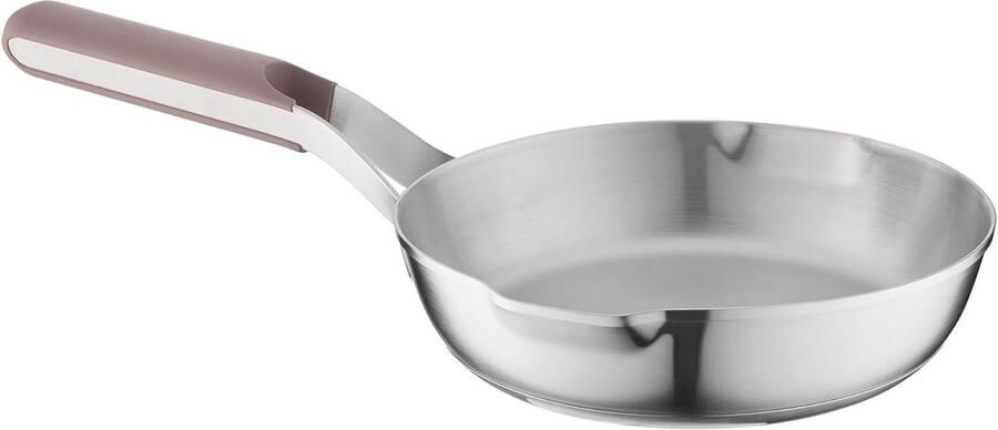 Roestvrijstalen koekenpan Bakpan Frying pan Dagelijks koken PFAS vrij 20 cm Aubergine