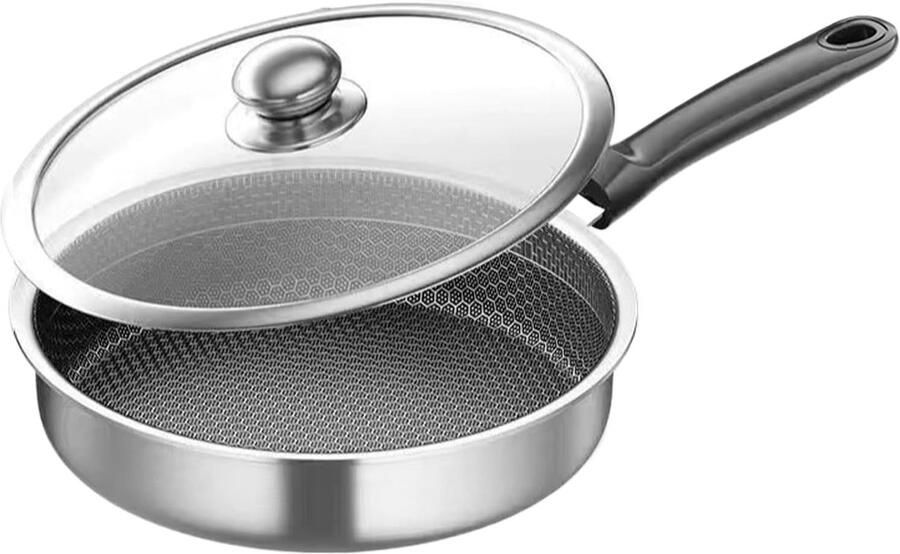 Roestvrijstalen koekenpan Drielaagse pan Gelijkmatig verwarmen Inductie kookgerei 26 cm