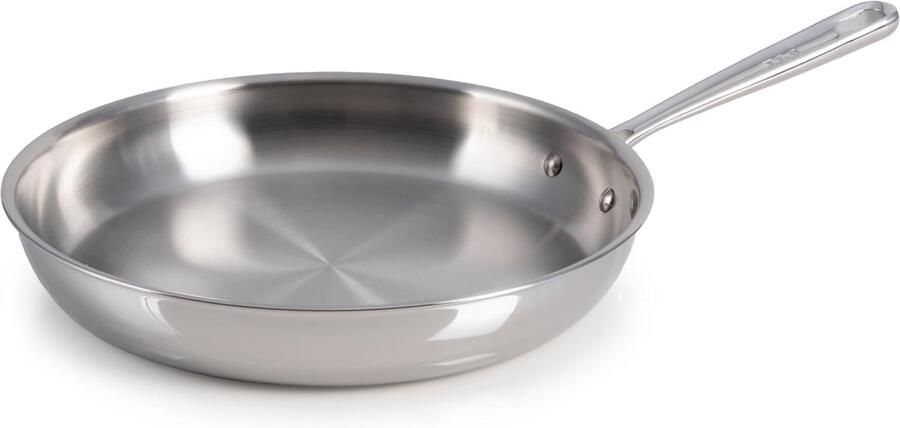 Roestvrijstalen Koekenpan Gelijkmatig Koken Drielaagse Constructie 30 cm Zilver
