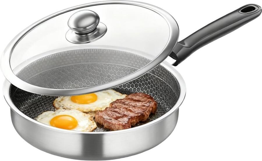 Roestvrijstalen Koekenpan Honingraat Kookgerei Veelzijdig Koken Gelijkmatige Warmte 30 cm Diameter