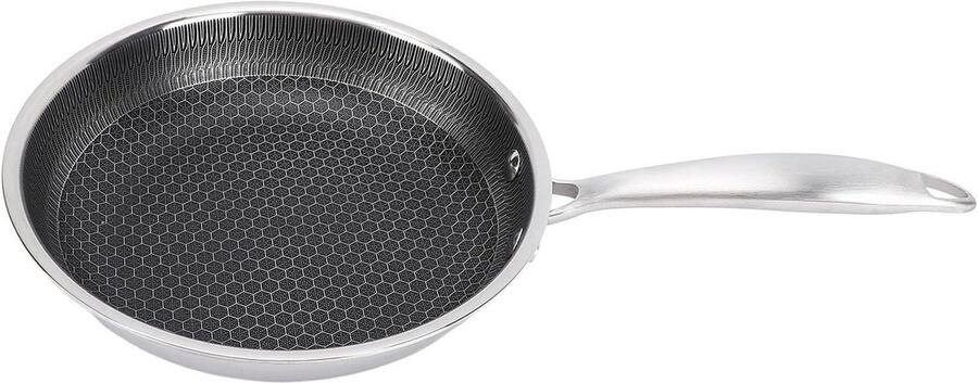 Roestvrijstalen koekenpan Honingraat pan Dagelijks koken Efficiënte warmteverdeling 30 cm Zilverkleurig