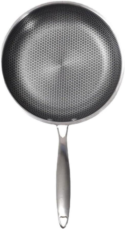 Roestvrijstalen Koekenpan Honingraat Pan Eieren Bakken Antiaanbak Hittebestendig 46 x 26 cm Zilver