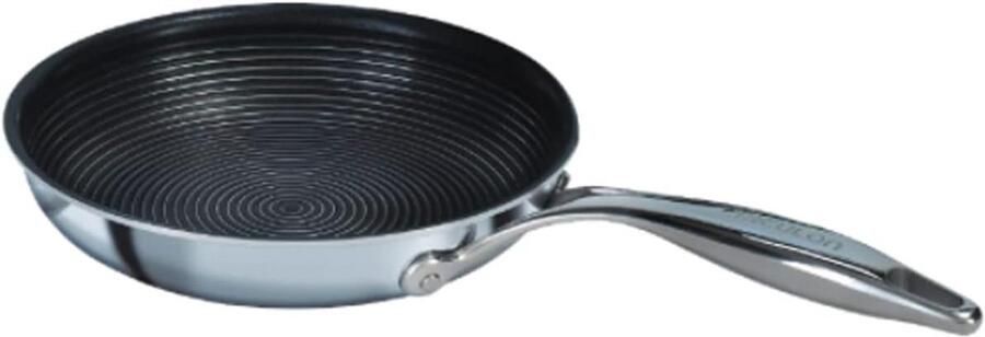 Roestvrijstalen Koekenpan Hybride Pan Dagelijks Koken Metalen Gebruiksvoorwerp Veilig 22 cm Zilver