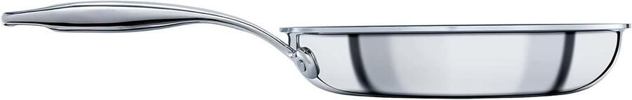 Roestvrijstalen Koekenpan Hybride Pan Dagelijks Koken Metalen Keukengerei Veilig 22 cm Zilver