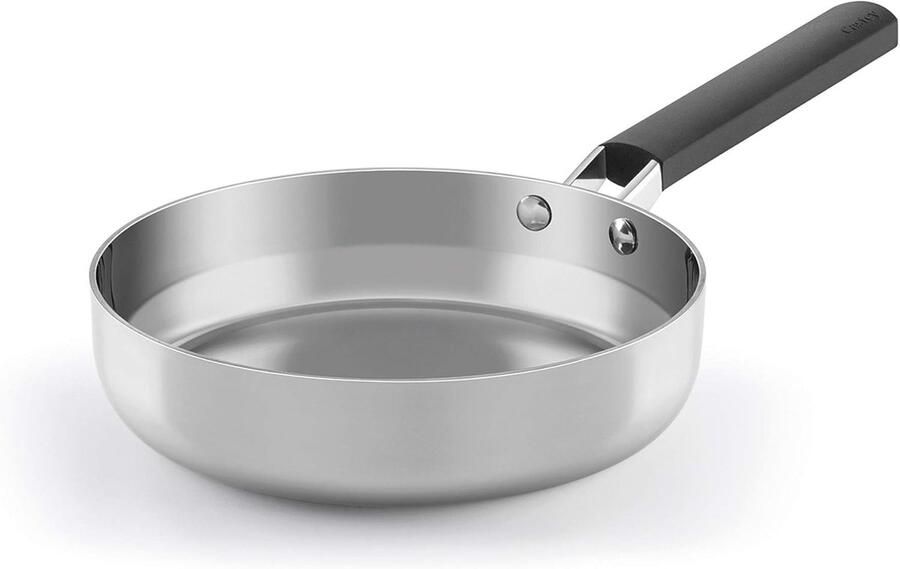 Roestvrijstalen Koekenpan Inductie Dagelijks Koken Trimetal Inductie Technologie 20 cm Zilver