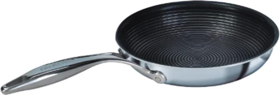 Roestvrijstalen koekenpan Inductie pan Veelzijdig koken Hybride antiaanbaklaag 22 cm Zilver