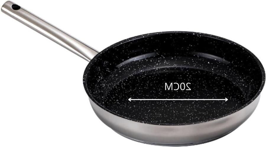 Roestvrijstalen Koekenpan Keramisch Gezond Koken PFOA-vrije Coating 20 24 28 cm Zilver
