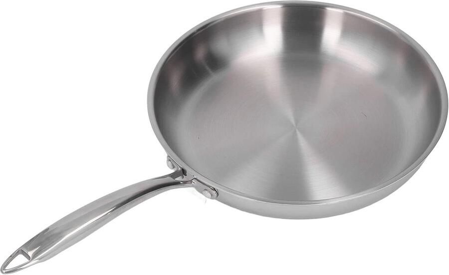 Roestvrijstalen Koekenpan Koekepan Bakpan Eieren Bakken 3-Laags Bodem 30 cm Zilver