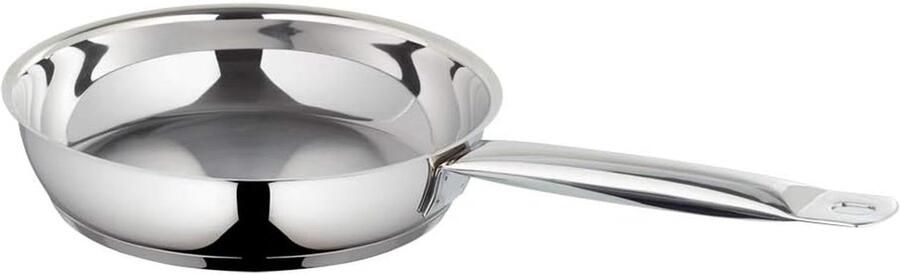 Roestvrijstalen koekenpan Koekepan steelpan Lekker koken Drielaagse bodem 20 cm Zilver