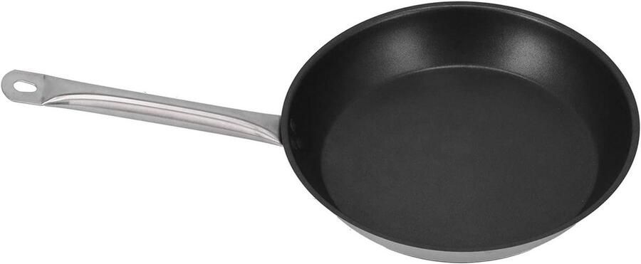 Roestvrij staal pan Koekenpan omelet maker Ontbijt bereiden Antiaanbaklaag 30 cm diameter Zilver