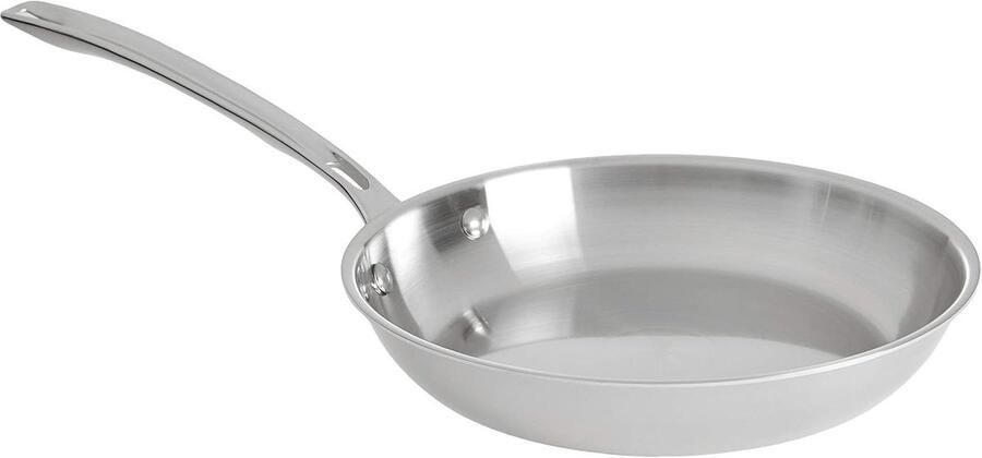 Roestvrijstalen Koekenpan Koopjes Pan Professioneel Koken 3-laags Constructie 25.5 cm Zilver