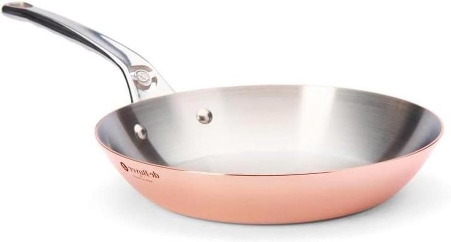 Roestvrijstalen Koekenpan Koperen Pan Koken in Huis 2 mm dik 24 cm Bruin