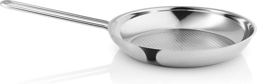 Roestvrijstalen Koekenpan met anti-aanbaklaag Elke dag koken Unieke wafelbodem 28 cm Gepolijst staal