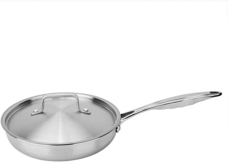Roestvrijstalen koekenpan met deksel Koken aanrecht Platte bodem 2225 cm Zilver