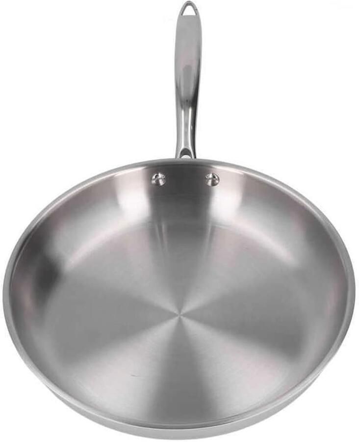 Roestvrijstalen Koekenpan Omelet Koken Zonder Coating 28 cm Zilverkleurig