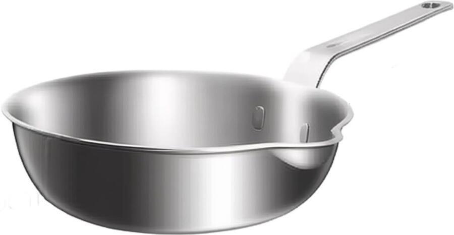 Roestvrijstalen Koekenpan Omelet Pan Koken en Verwarmen Met Precisie Tuit 14 cm Zilver