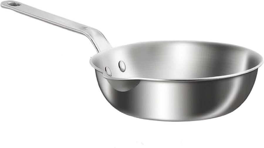 Roestvrijstalen Koekenpan Omeletpan Sauspan Koken voor één Met giettuit 12 cm Zilver