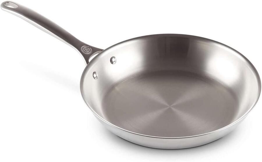 Roestvrijstalen Koekenpan Ondiepe Pan Sauté Pan Vetarm Koken 3-Laags Constructie 28 cm Zilver
