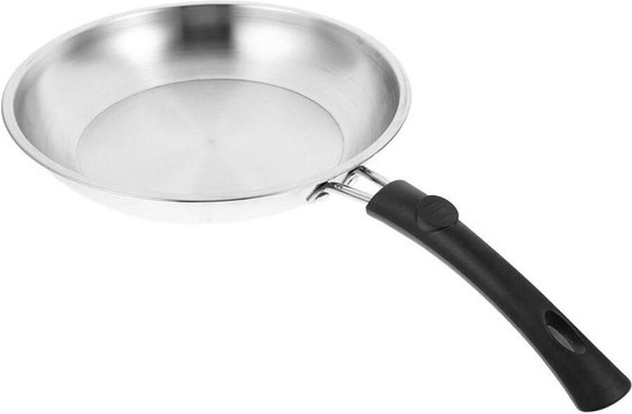 Roestvrijstalen Koekenpan Ontbijtpan Bakpan Eenvoudig Bakken Snelle Warmtegeleiding 22 cm Zilver