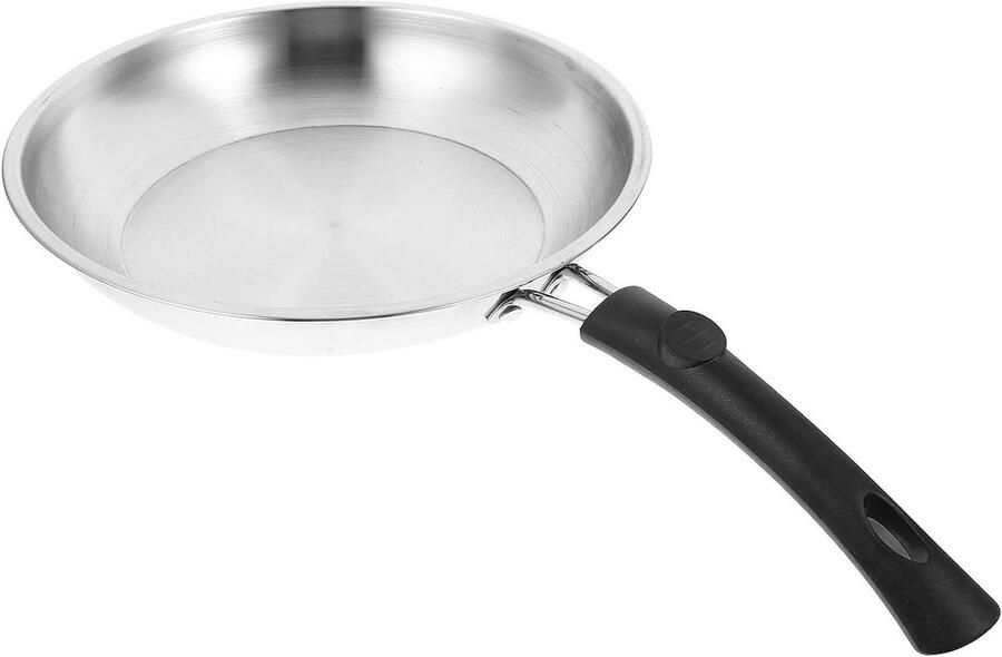 Roestvrijstalen Koekenpan Ontbijtpan Koekenpan Eenvoudig Bakken Snelle Warmtegeleiding 22 cm Zilver