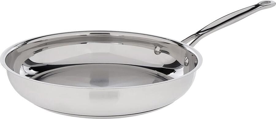 Roestvrijstalen Koekenpan Open Koekenpan Dagelijks Koken Gelijkmatige Warmteverdeling 26 cm Zilver