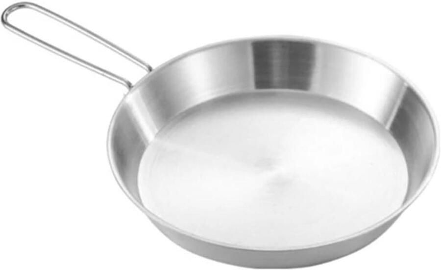 Roestvrijstalen koekenpan Opvouwbare pan Veelzijdig koken Afneembaar handvat 16 cm Zilverkleurig