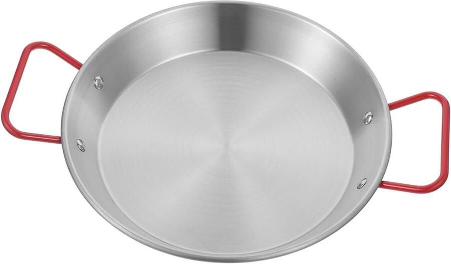 Roestvrijstalen Koekenpan Paellapan Grillpan Koken en Braden Met Antiaanbaklaag 22x17.5CM Zilver