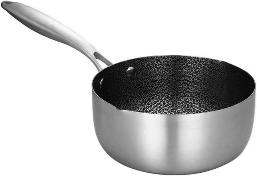 Roestvrijstalen Koekenpan Platte Bodem Dagelijks Koken Gelijkmatige Warmteverdeling 18 cm Zilver