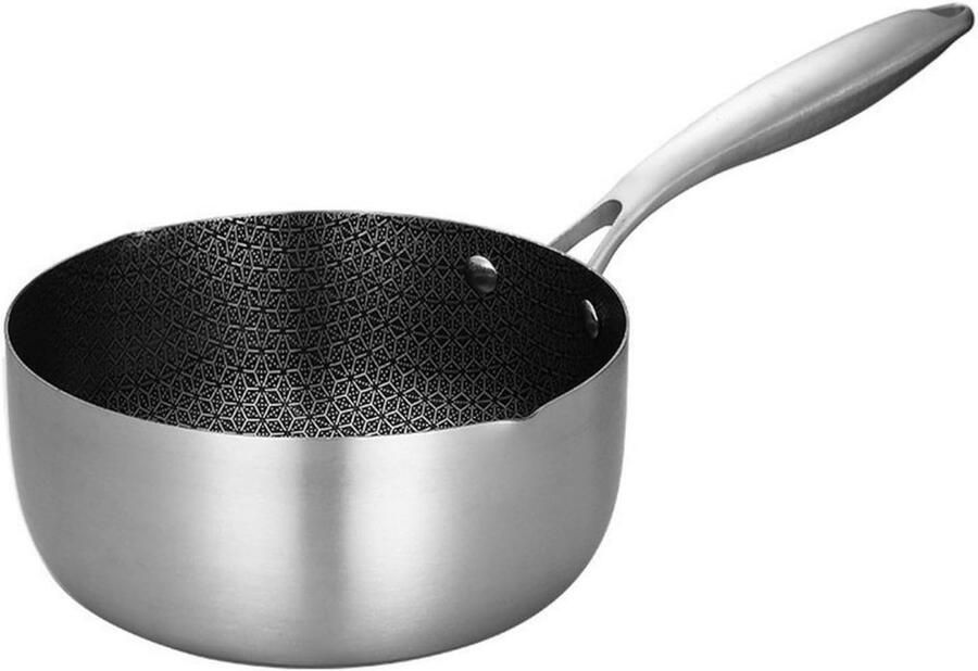 Roestvrijstalen koekenpan platte bodem Gelijkmatig bakken Roestbestendig kookgerei 18 cm Zilver