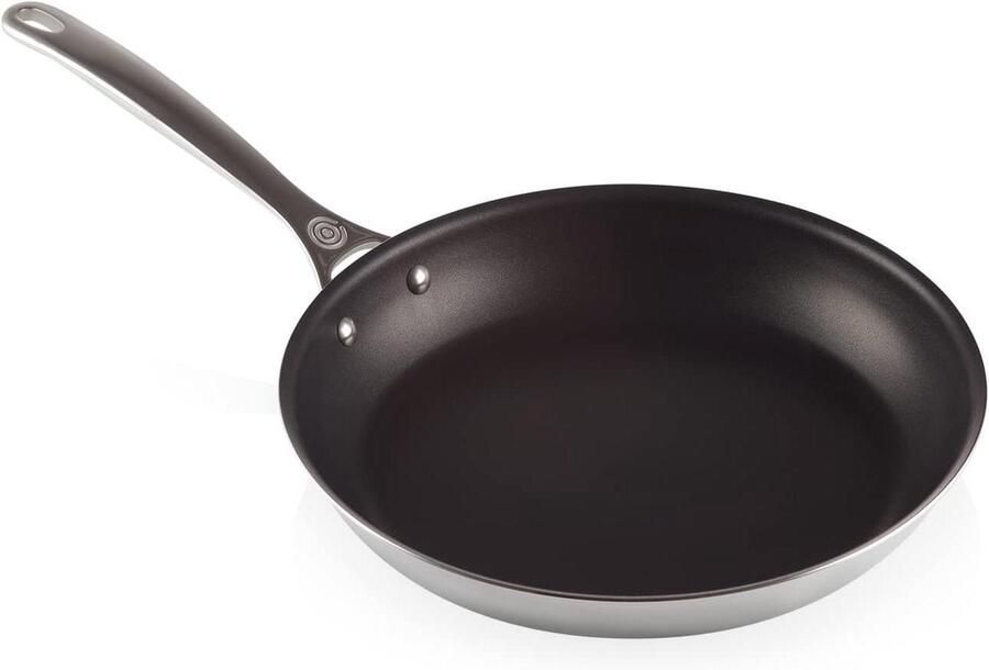 Roestvrijstalen Koekenpan RVS Vetarm Koken Gelijkmatige Warmteverdeling 30 cm Zwart