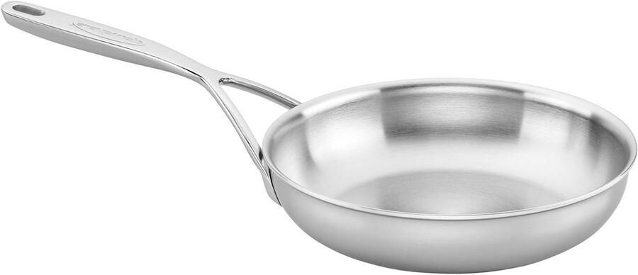 Roestvrijstalen Koekenpan Staal Gelijkmatig Bakken 5-Laags Constructie 8 Inch Zilver