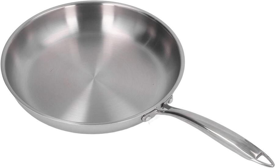 Roestvrijstalen koekenpan Wokpan Omelet Koken 3-laags bodem 28 cm Zilver