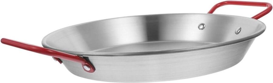Roestvrijstalen Koekenpan Wokpan Paellapan Koken en Bakken Antiaanbaklaag 22 cm Zilver