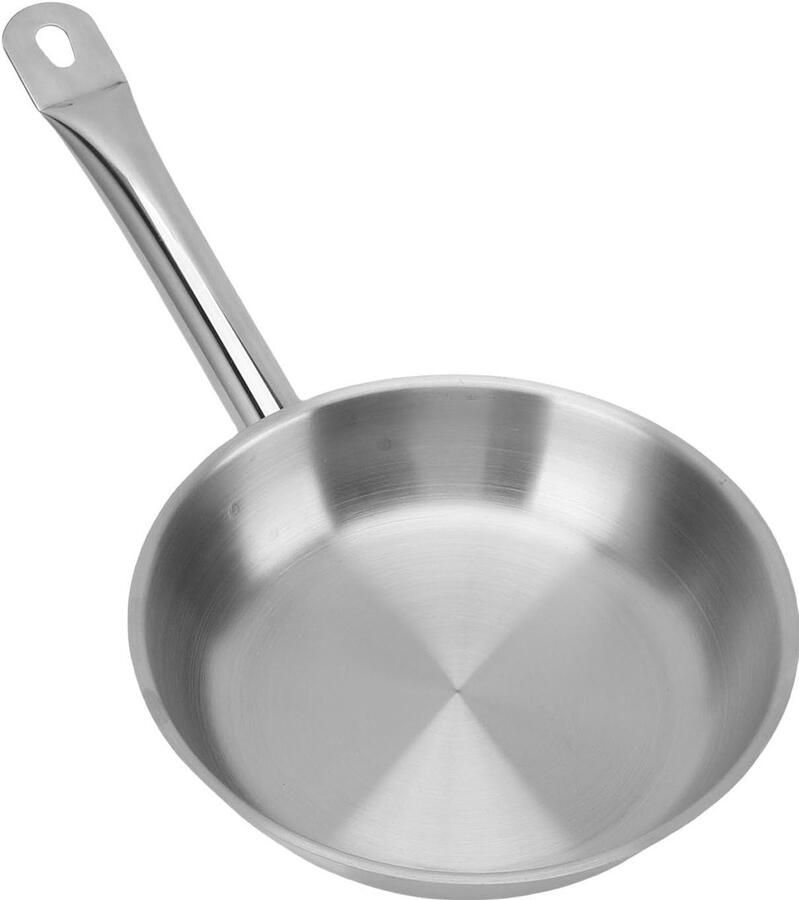 Roestvrijstalen Koekenpan zonder coating Dagelijks koken 3-laags bodem 20 cm Zilverkleurig