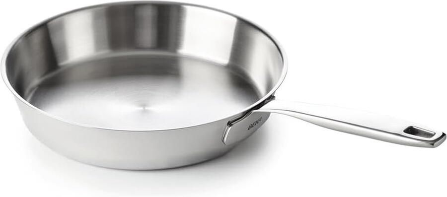 Roestvrijstalen Koekenpan zonder coating Vlees aanbraden Vijflaagse constructie 20 cm Zilver